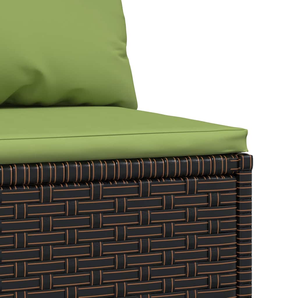 midtermodul til havesofa med hynde polyrattan brun