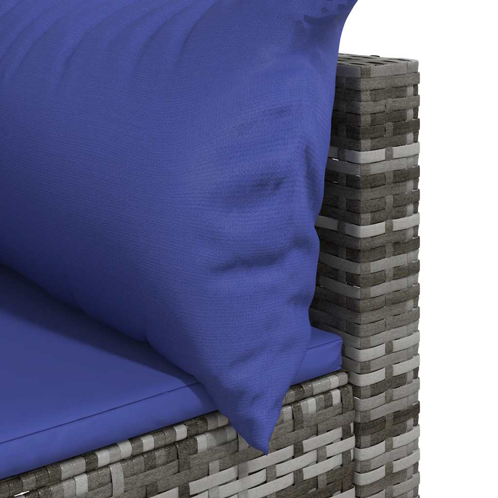 hjørnemodul til havesofa med hynder polyrattan grå