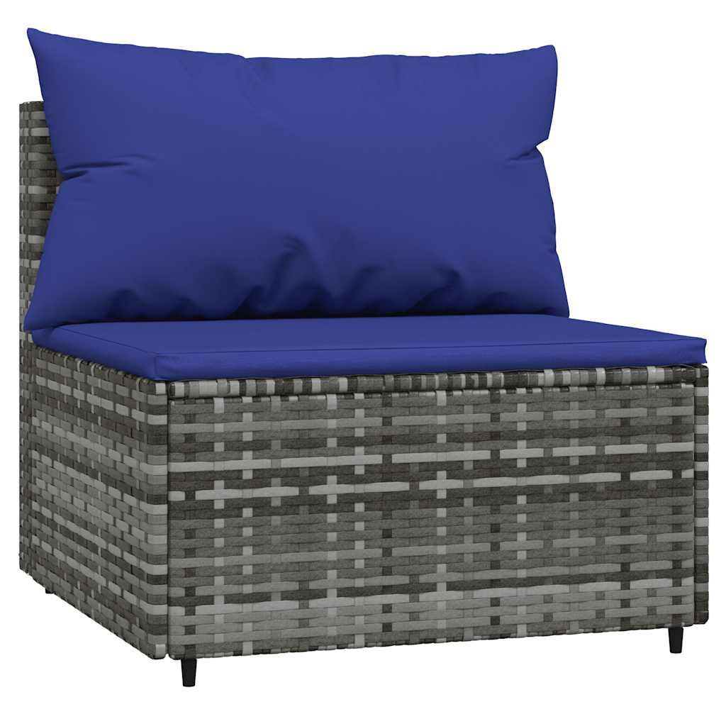midtermodul til havesofa med hynde polyrattan grå
