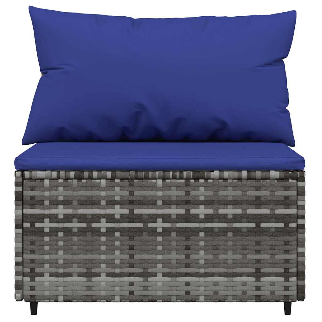 midtermodul til havesofa med hynde polyrattan grå