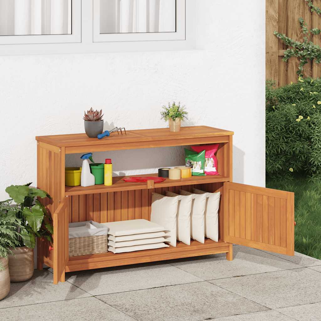 konsolbord til haven 110x35x75 cm massivt akacietræ