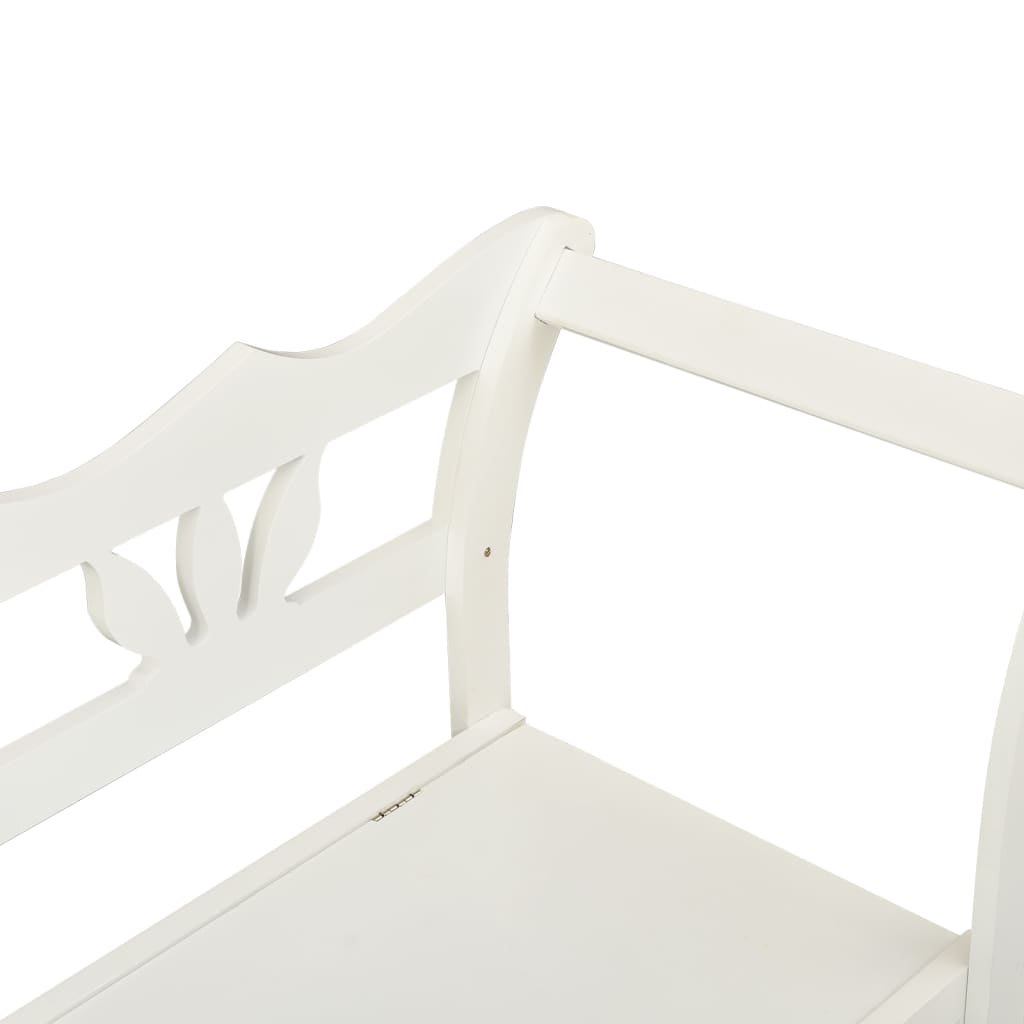 bænk 107x45x75,5 cm massivt fyrretræ hvid