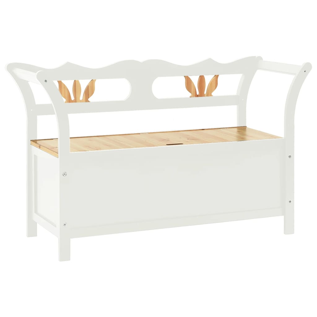 bænk 107x45x75,5 cm massivt fyrretræ hvid
