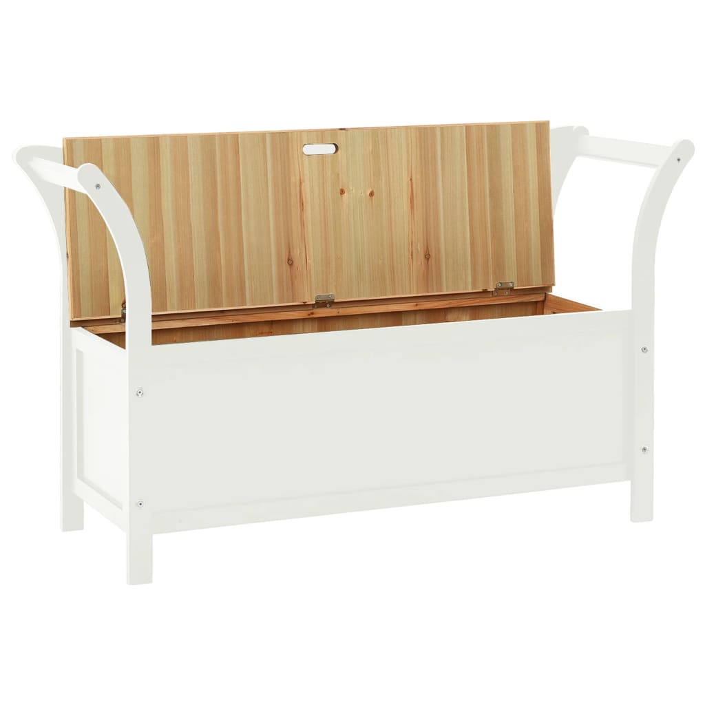 bænk 107x45x75,5 cm massivt fyrretræ hvid