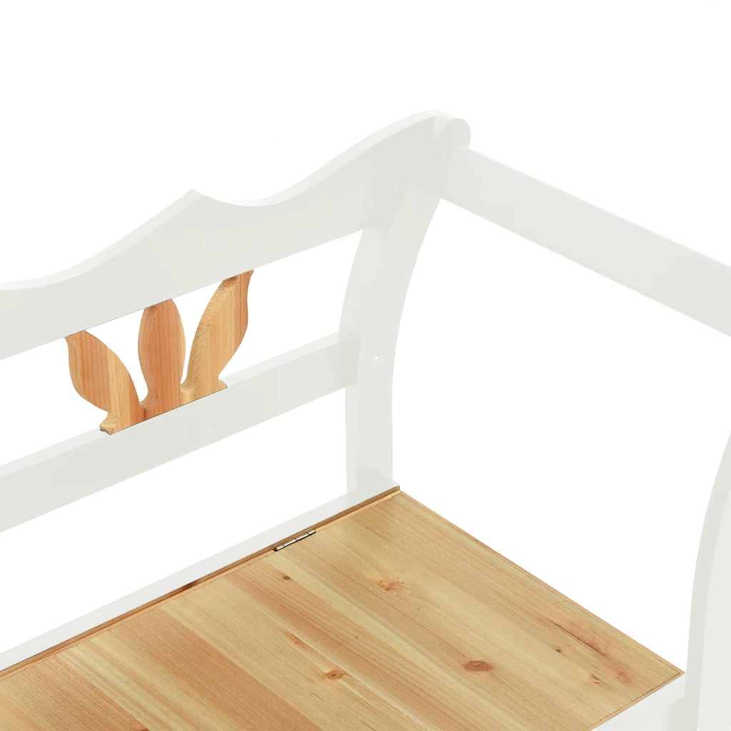 bænk 107x45x75,5 cm massivt fyrretræ hvid