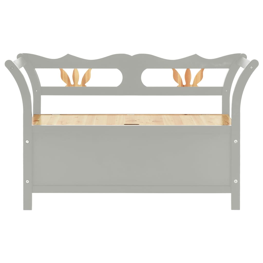 bænk 107x45x75,5 cm massivt fyrretræ grå