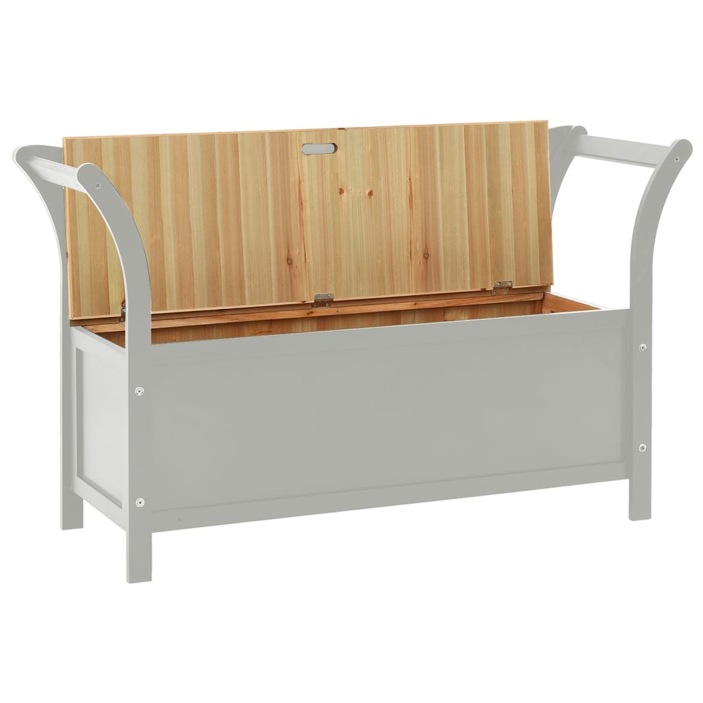 bænk 107x45x75,5 cm massivt fyrretræ grå
