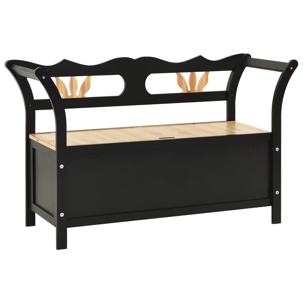 bænk 107x45x75,5 cm massivt fyrretræ sort