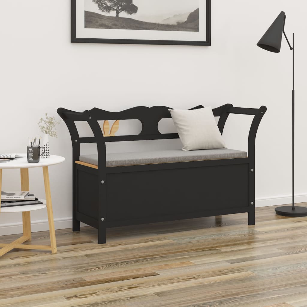 bænk 107x45x75,5 cm massivt fyrretræ sort