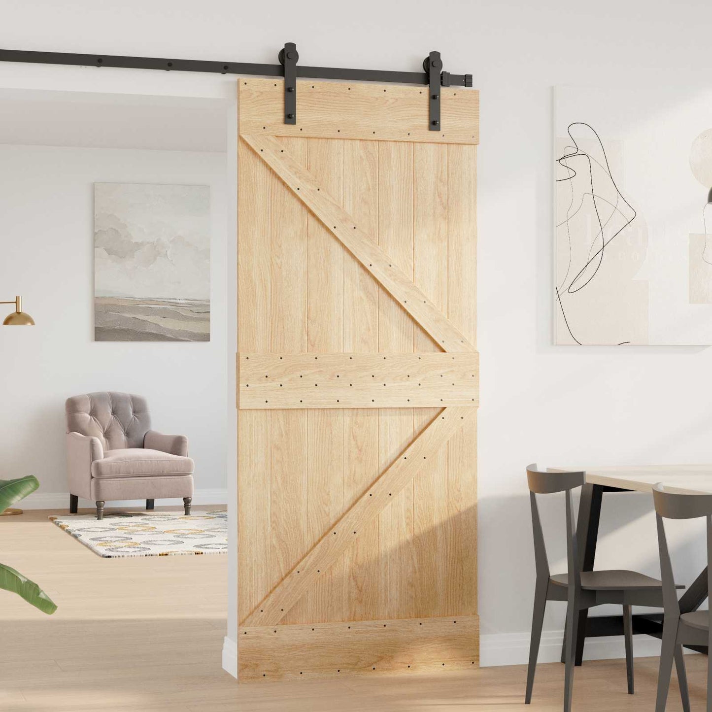 Dør NARVIK 90 x 210 cm Massivt Fyrretræ (Ubehandlet)