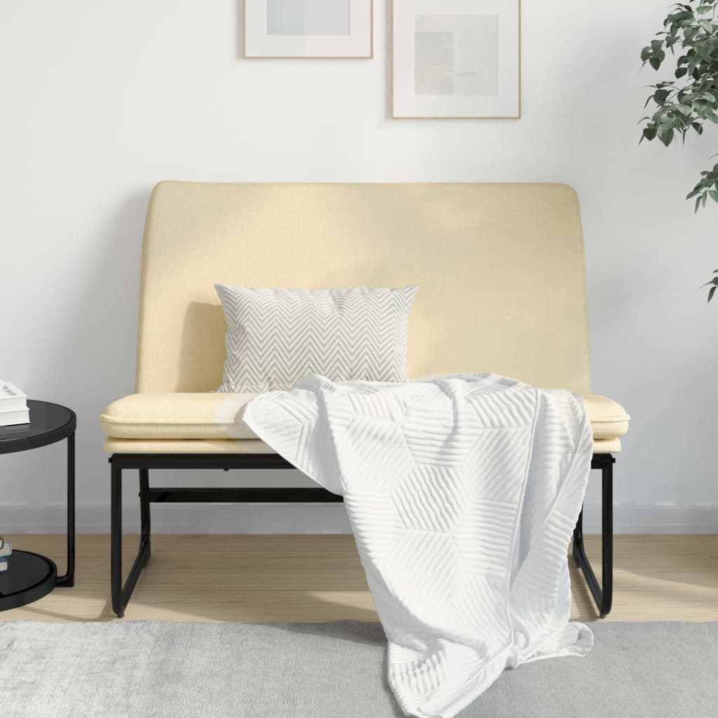 bænk 100x75x76 cm stof cremefarvet