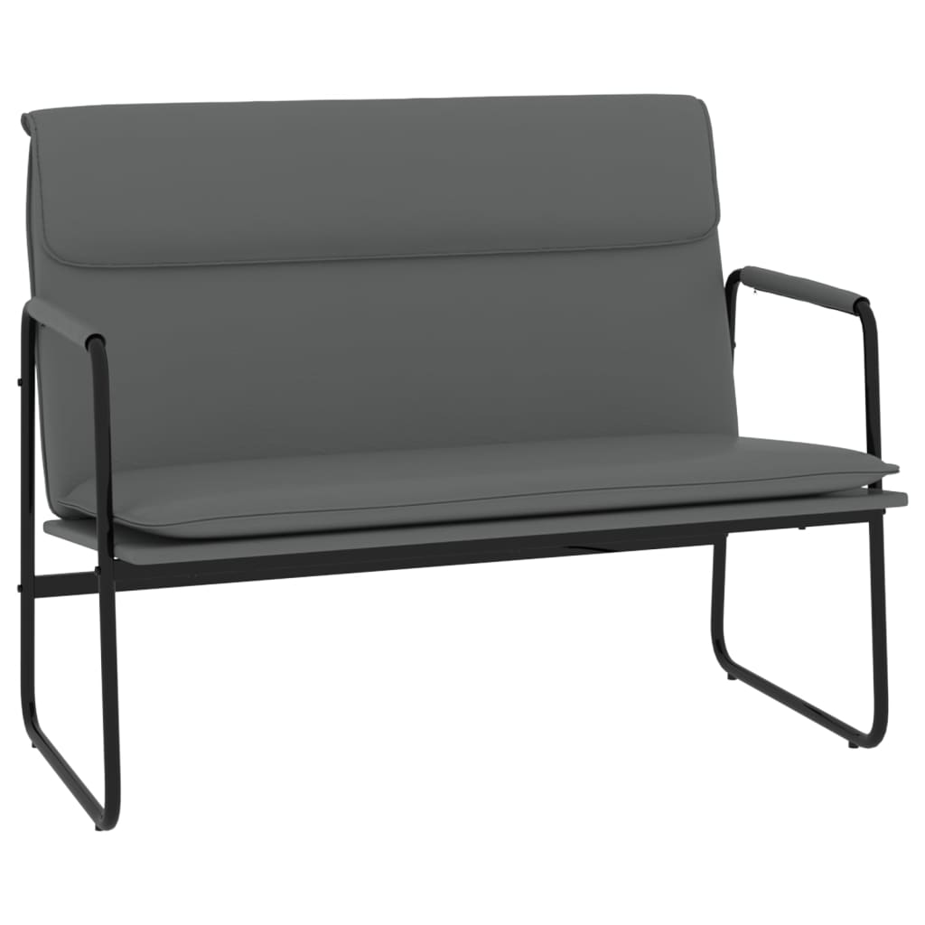bænk 100x64x80 cm kunstlæder grå