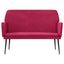bænk 108x79x79 cm velour vinrød