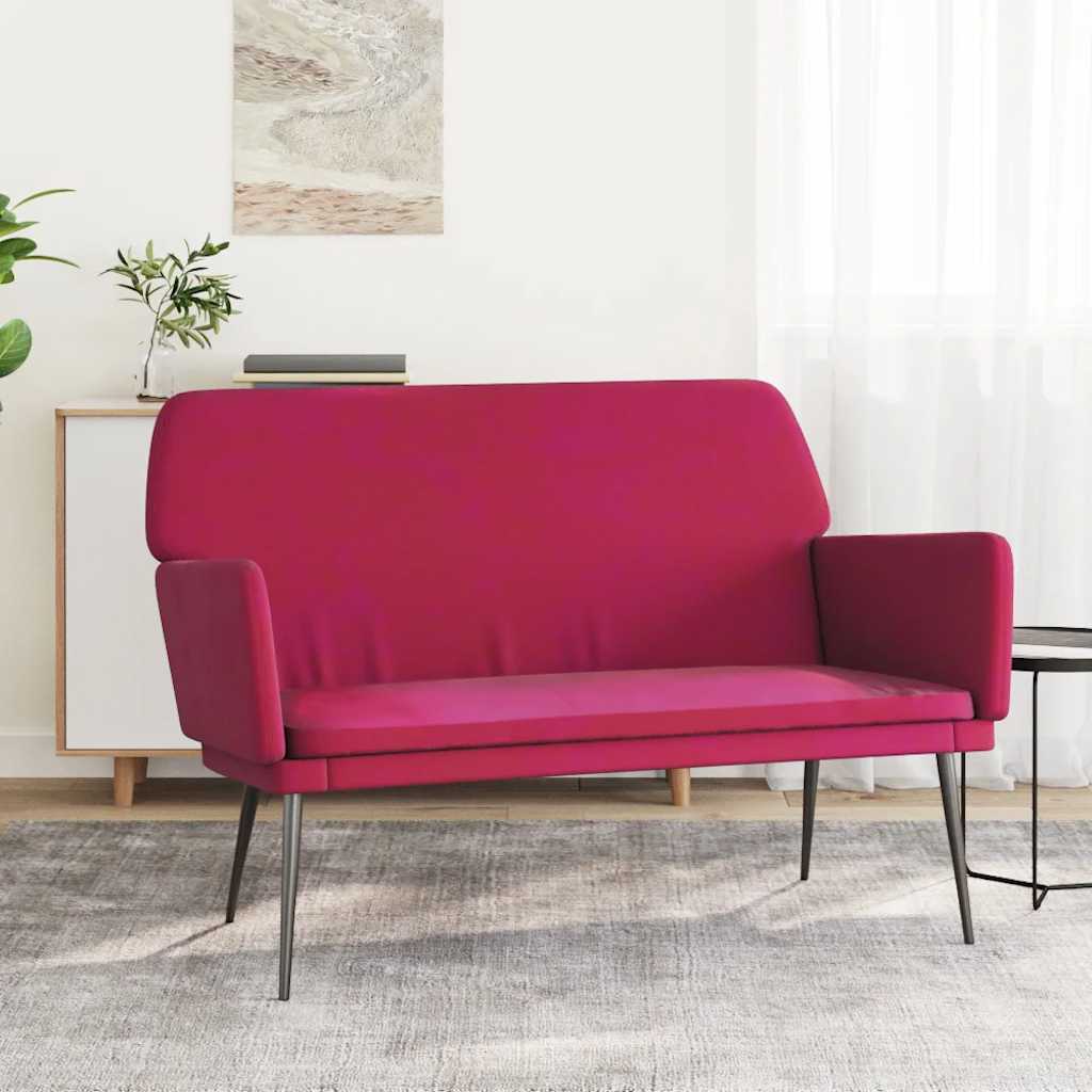 bænk 108x79x79 cm velour vinrød