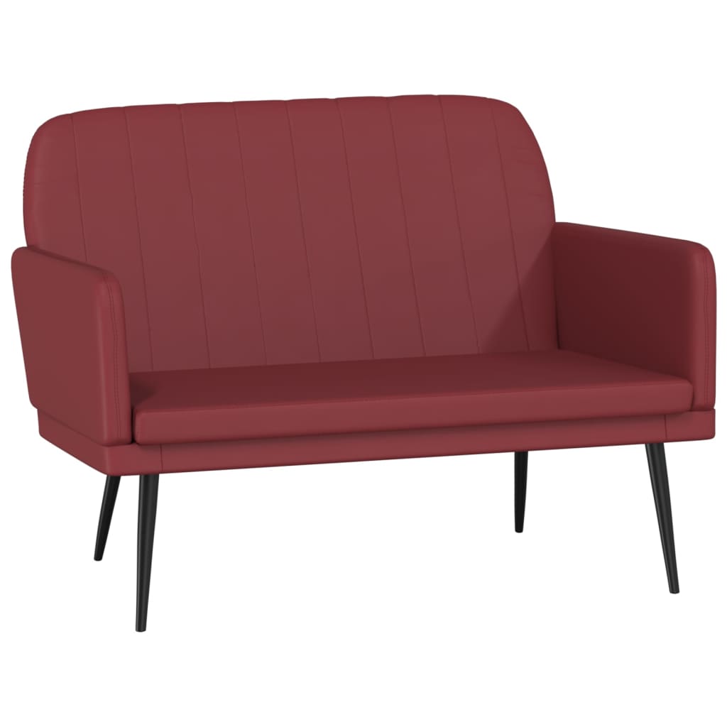 bænk 107x80x81 cm kunstlæder vinrød
