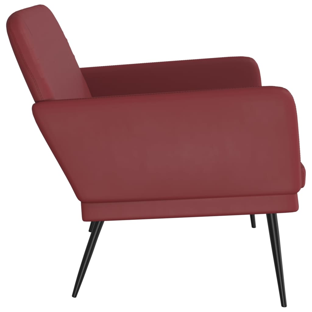 bænk 107x80x81 cm kunstlæder vinrød