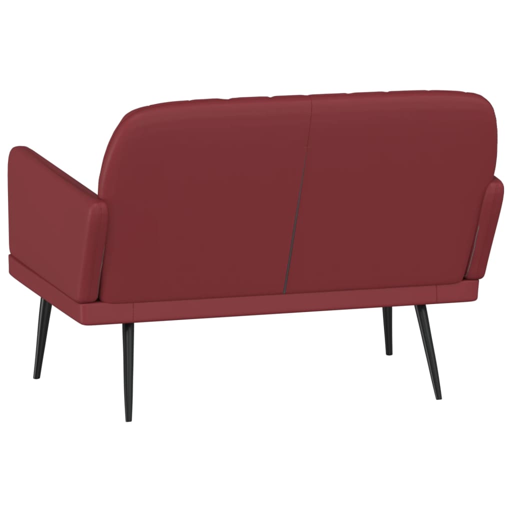 bænk 107x80x81 cm kunstlæder vinrød
