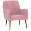 lænestol 62x79x79 cm velour lyserød