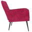 lænestol 62x79x79 cm velour vinrød