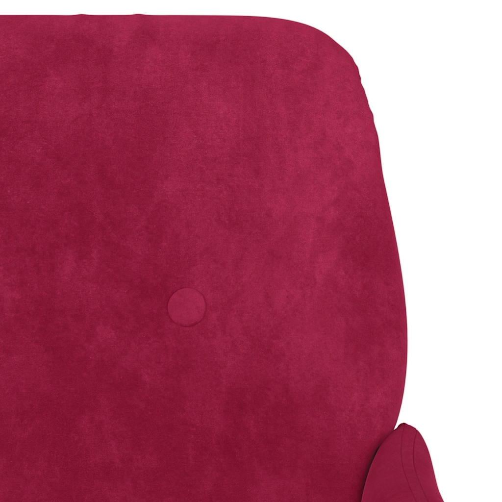 lænestol 62x79x79 cm velour vinrød