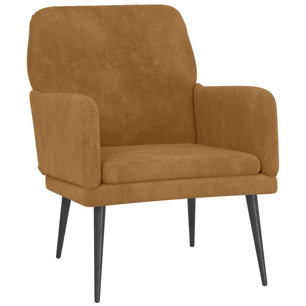 lænestol 62x79x79 cm velour brun