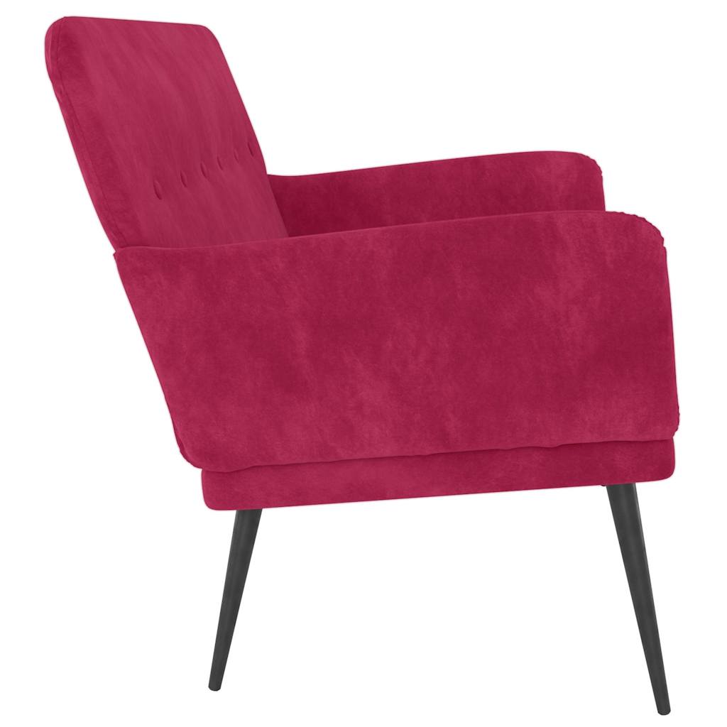 bænk 108x79x79 cm velour vinrød