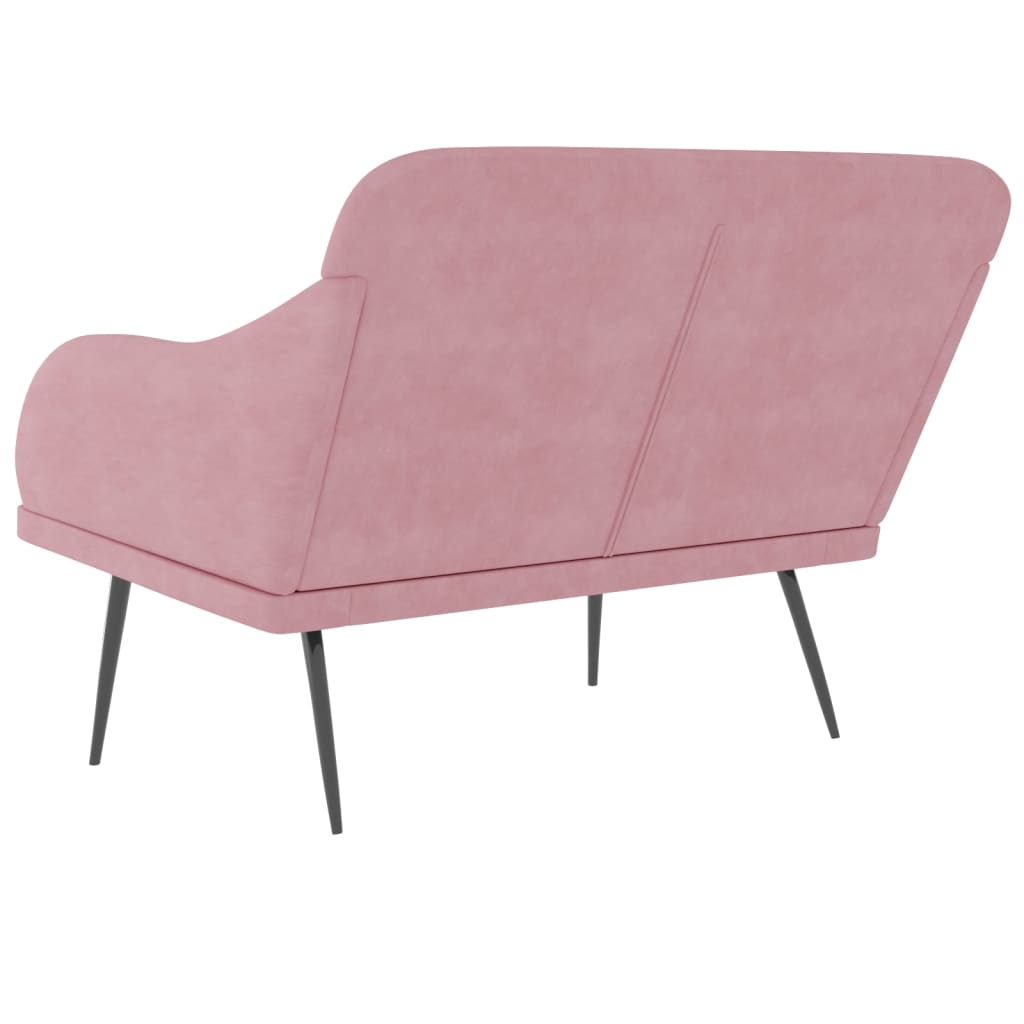 bænk 110x76x80 cm velour Lyserød