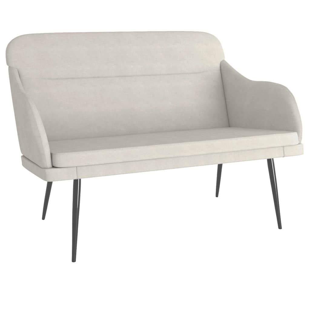 bænk 110x76x80 cm velour cremefarvet