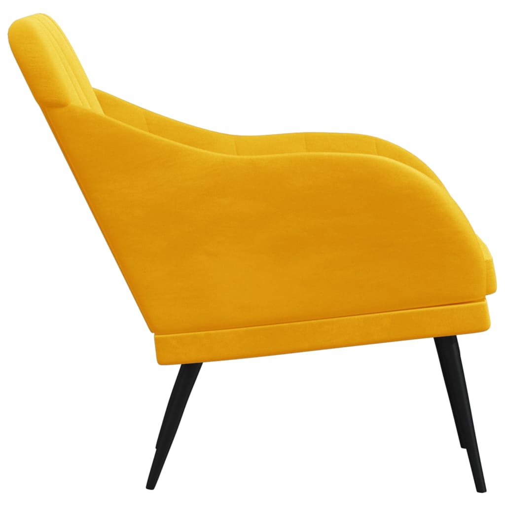 lænestol 63x76x80 cm velour gul