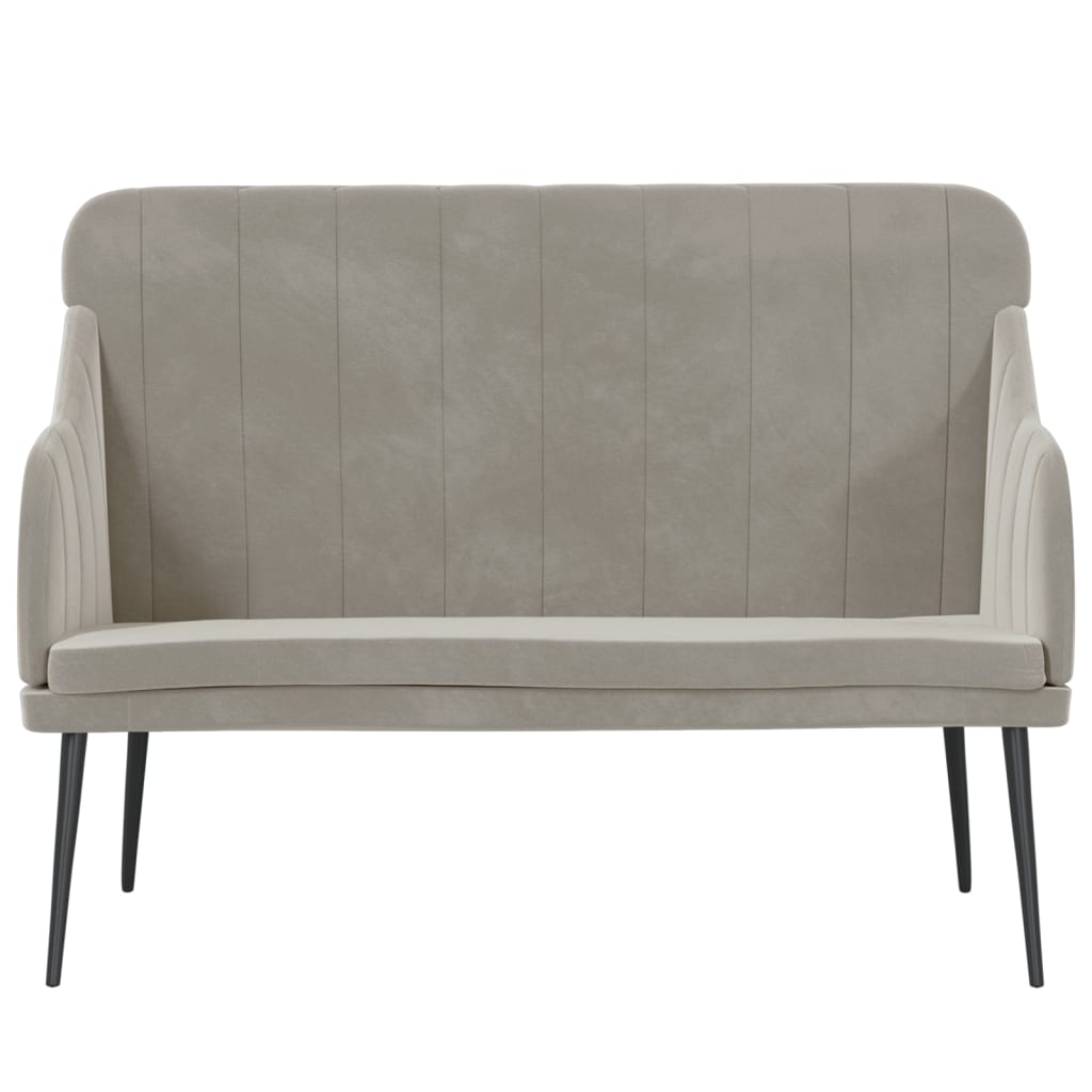bænk 110x76x80 cm velour lysegrå