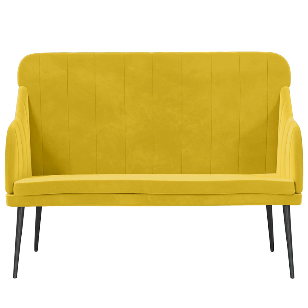 bænk 110x76x80 cm velour gul