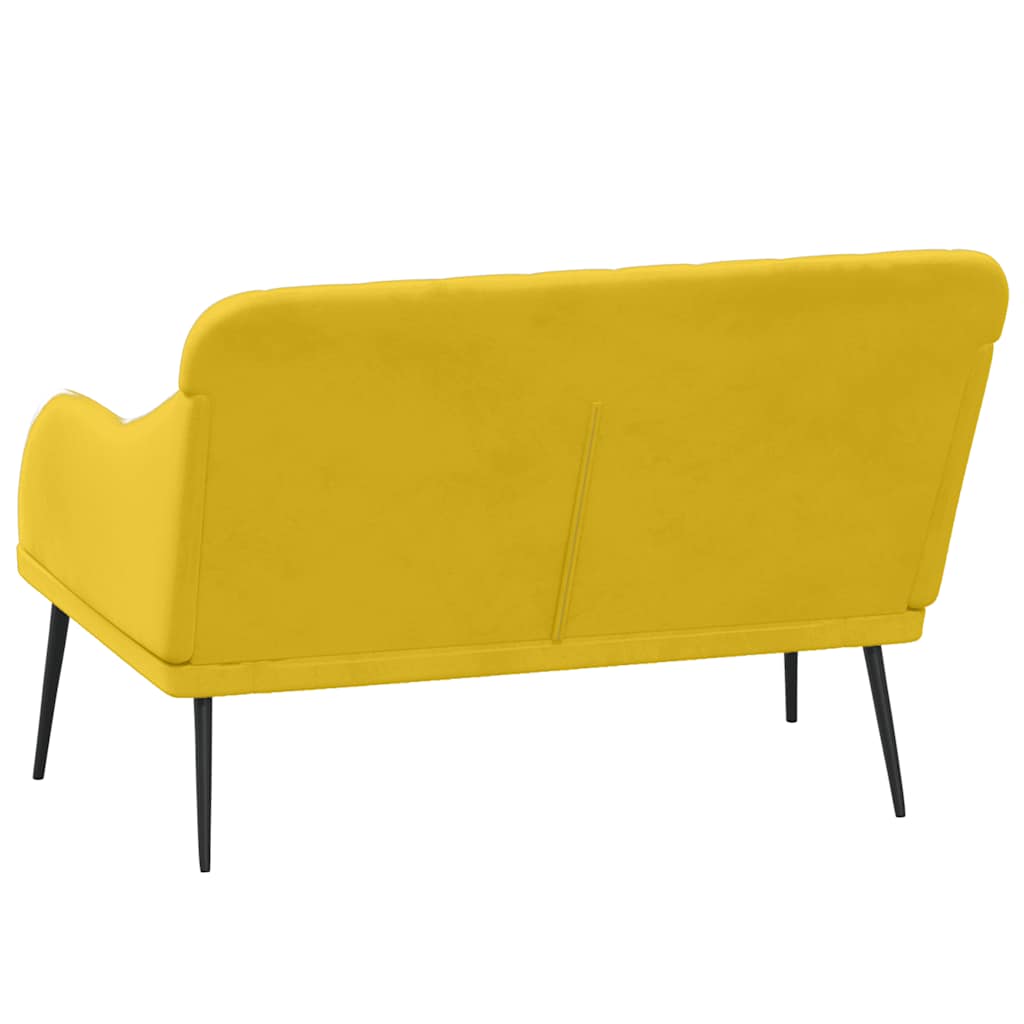 bænk 110x76x80 cm velour gul