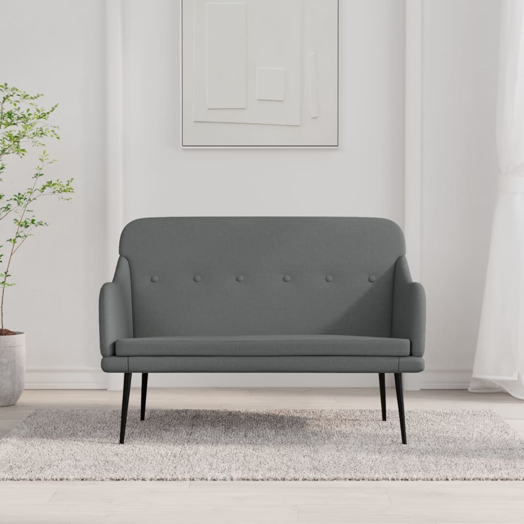 bænk 110x76x80 cm stof mørkegrå