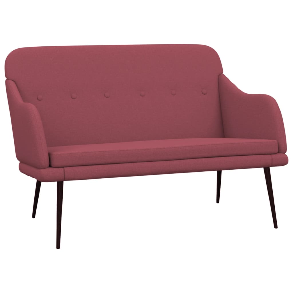bænk 110x76x80 cm stof vinrød