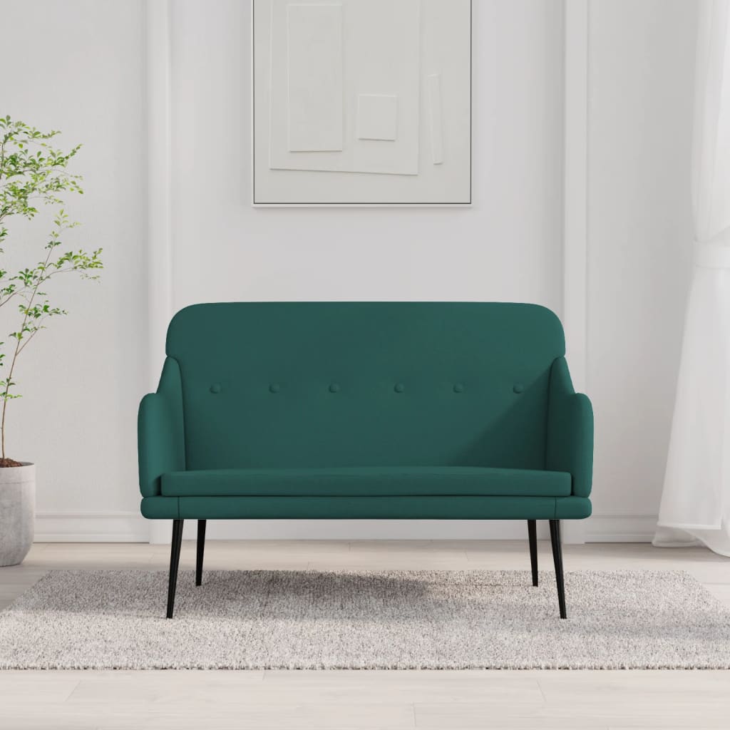 bænk 110x76x80 cm stof mørkegrøn