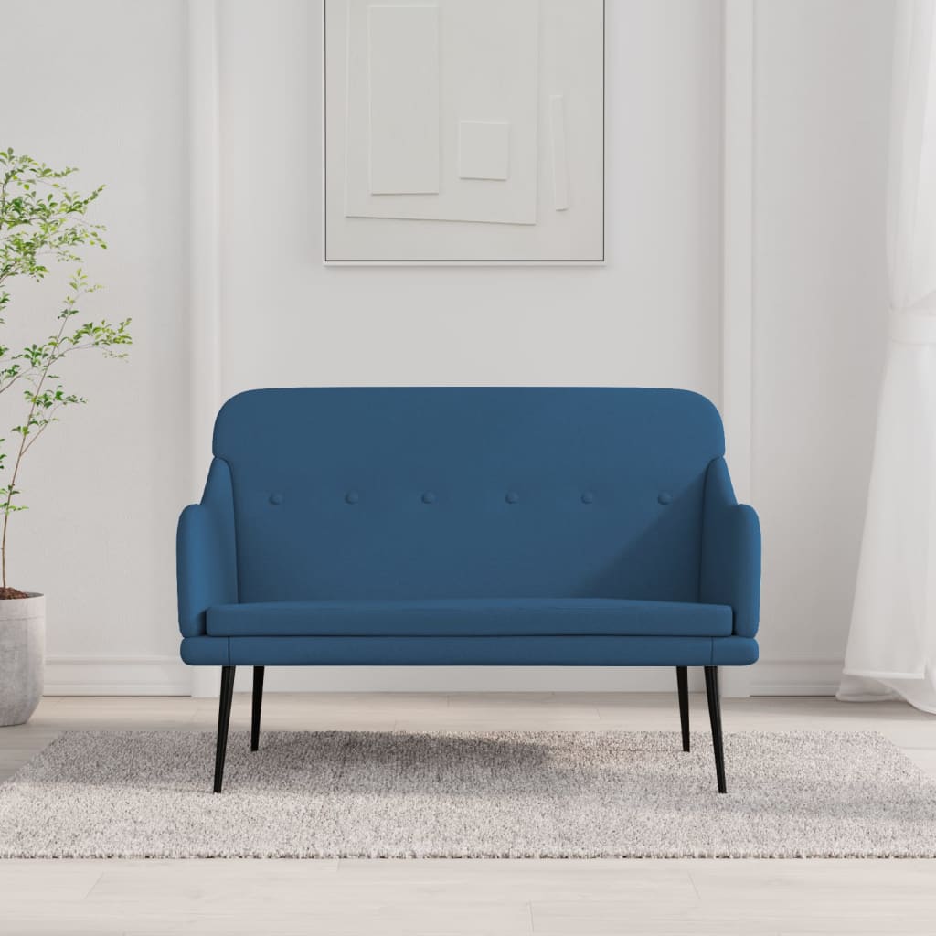 bænk 110x76x80 cm stof blå