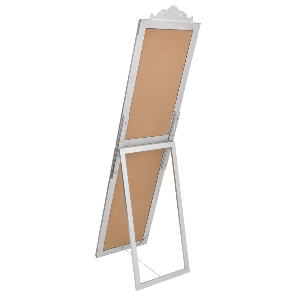 fritstående spejl 50x200 cm sølvfarvet