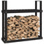 brændestativ 1110x35x108,5 cm massivt fyrretræ sort
