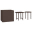 sideborde 3 stk. polyrattan brun