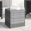 sidebord 40x37x40,5 cm polyrattan og hærdet glas grå