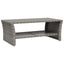 sofabord 100x50x40 cm polyrattan grå