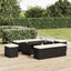 ottoman med hynde 40x30x40 cm polyrattan sort