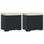 ottomaner med hynder 2 stk. 40x30x40 cm polyrattan sort