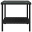 sidebord 45x45x45 cm polyrattan og hærdet glas sort