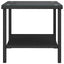 sidebord 45x45x45 cm polyrattan og hærdet glas sort