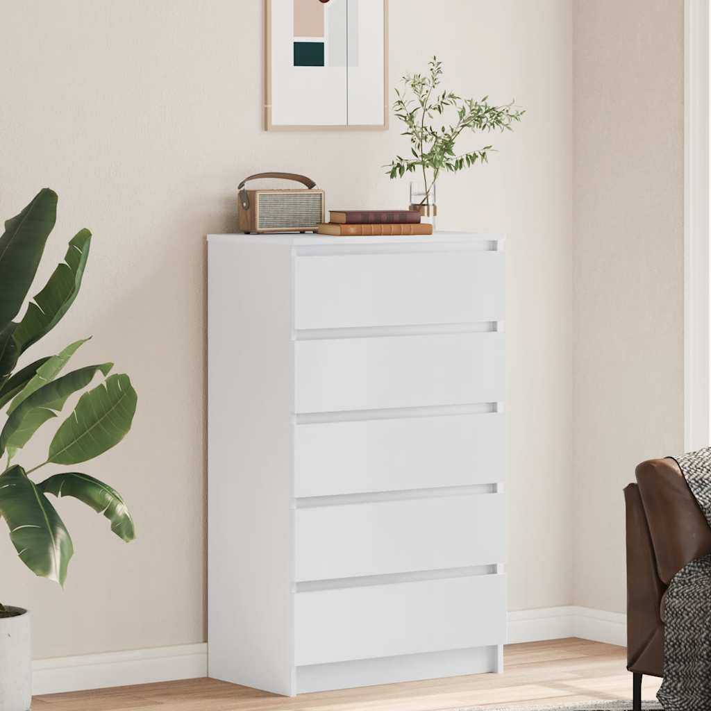 skuffeskab 60x36x103 cm konstrueret træ hvid