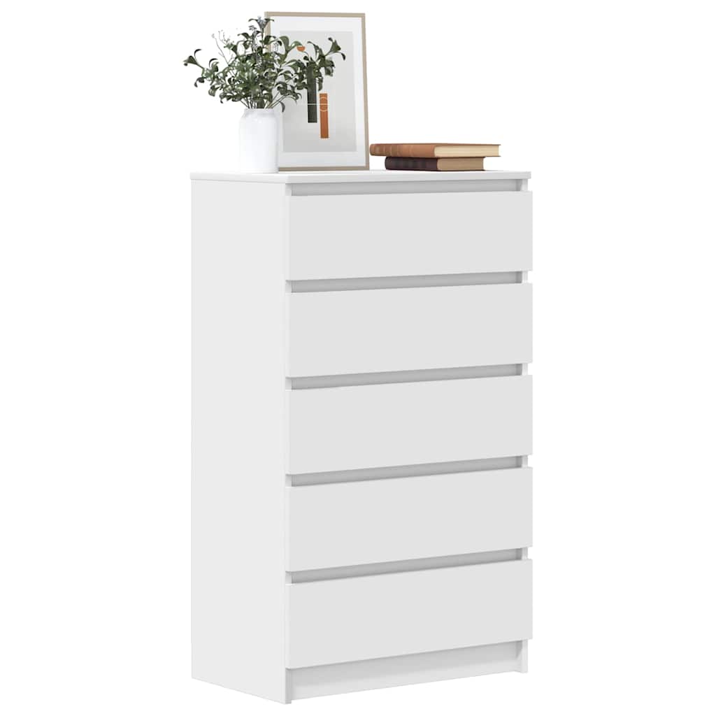 skuffeskab 60x36x103 cm konstrueret træ hvid