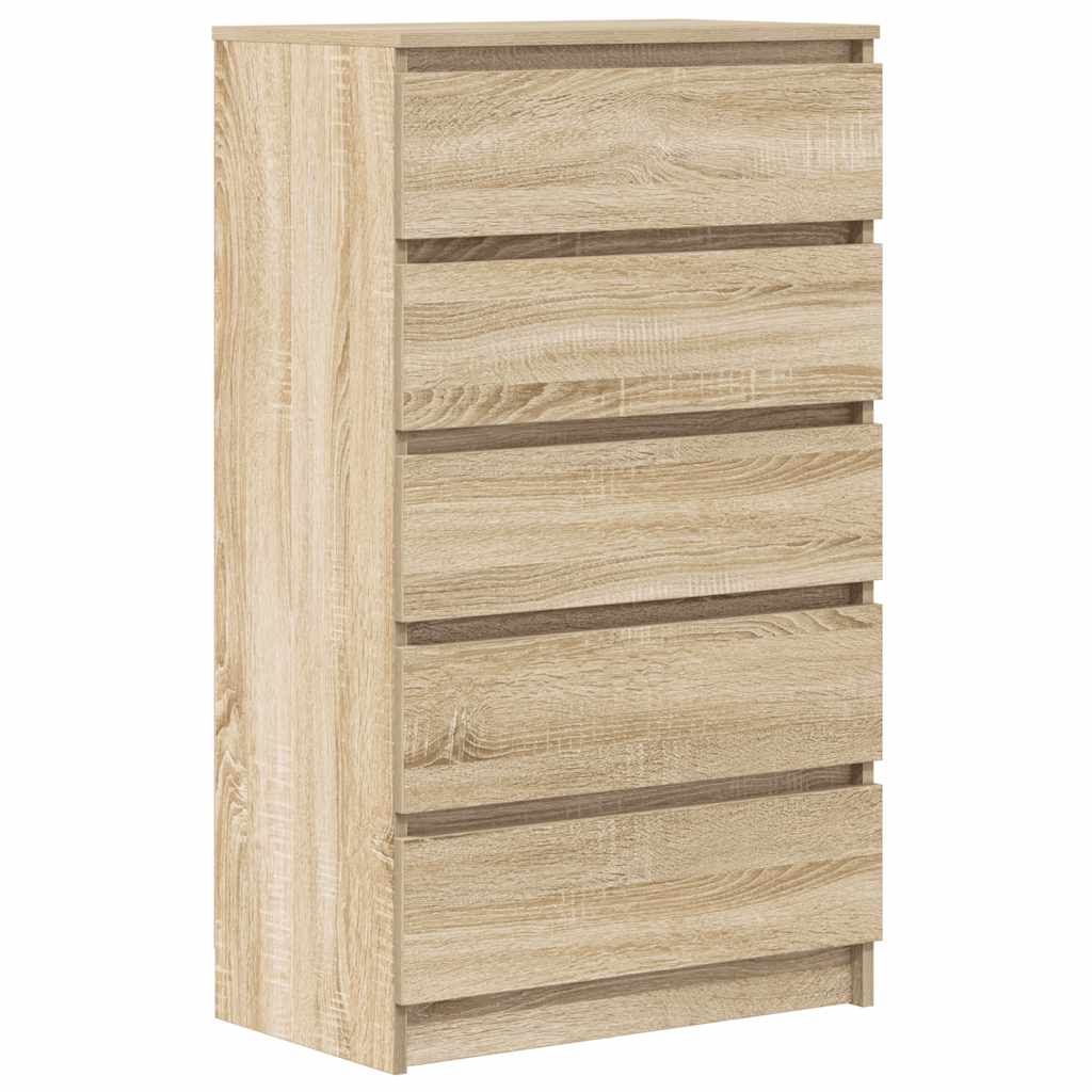 kommode 60x36x103 cm konstrueret træ sonoma-eg