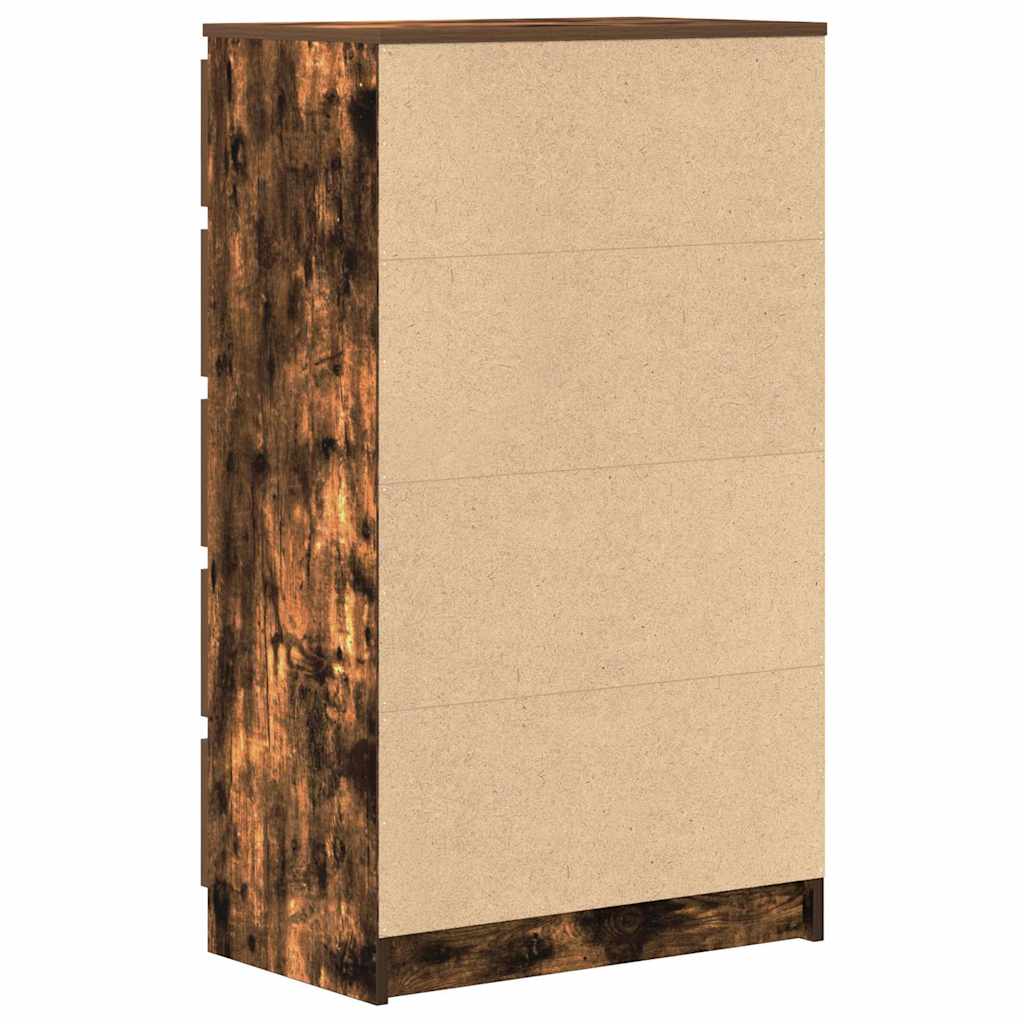 kommode 60x36x103 cm konstrueret træ røget egetræsfarve