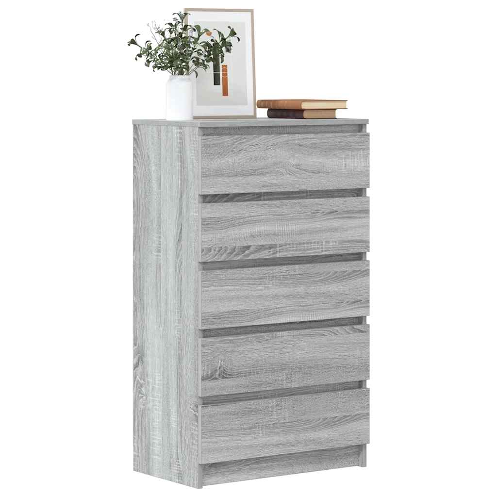 kommode 60x36x103 cm konstrueret træ grå sonoma-eg